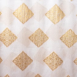 【アソート】　白地に金糸を織り込んだインドのドゥパッタ　約265cm×約115cm - サブ4