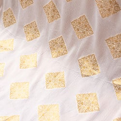 【アソート】　白地に金糸を織り込んだインドのドゥパッタ　約265cm×約115cm - サブ5