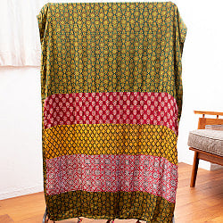 1点もの インドの伝統柄 アジュラックプリント ドゥパッタ ストール【約84cm×228cm】 - サブ2