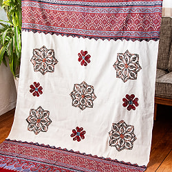 アジュラック染め布とバルメール村アップリケの大判布 約115cm x 180cm - サブ3