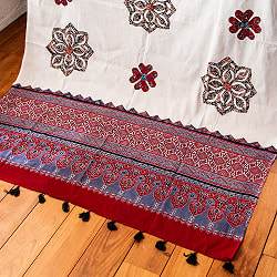 アジュラック染め布とバルメール村アップリケの大判布 約115cm x 180cm - サブ4