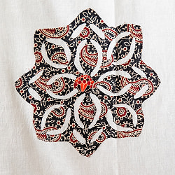 アジュラック染め布とバルメール村アップリケの大判布 約115cm x 180cm - サブ3