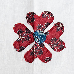 アジュラック染め布とバルメール村アップリケの大判布 約115cm x 180cm - サブ4