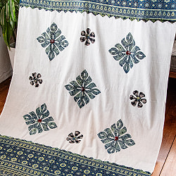 アジュラック染め布とバルメール村アップリケの大判布 約115cm x 180cm - サブ3