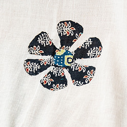 アジュラック染め布とバルメール村アップリケの大判布 約115cm x 180cm - サブ5