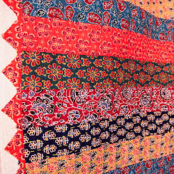 【展覧会出品用 最高級品・１点物】カンタ刺繍とバルメール村の美しいアップリケの特大マルチクロス 【約278cm x 225cm】-オレンジ - サブ4