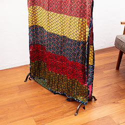 1点もの インドの伝統柄 アジュラックプリント ドゥパッタ ストール【約82cm×248cm】 - サブ3