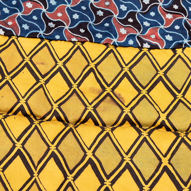 1点もの インドの伝統柄 アジュラックプリント ドゥパッタ ストール【約83cm×206cm】 13 - 糸つれ、インク飛び、プリントずれ、汚れ、ほつれがあります。ご了承の上お買い求めください