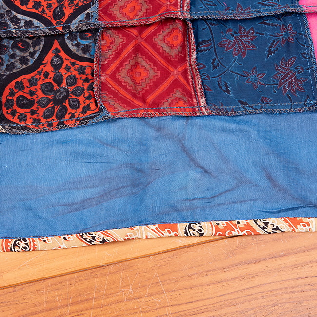 1点もの インドの伝統柄 アジュラックプリント ドゥパッタ ストール【約83cm×206cm】 14 - 糸つれ、インク飛び、プリントずれ、汚れ、ほつれがあります。ご了承の上お買い求めください