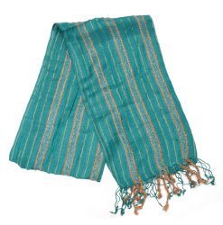 金糸入りスカーフ - 淡緑系の商品写真