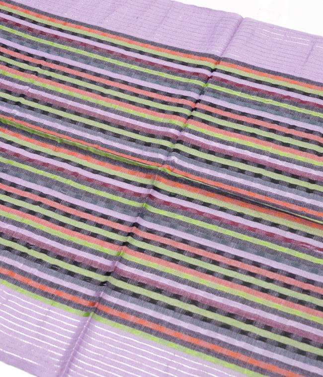 銀糸入りスカーフ - 薄紫系 2 - 銀糸がアクセントになっています。