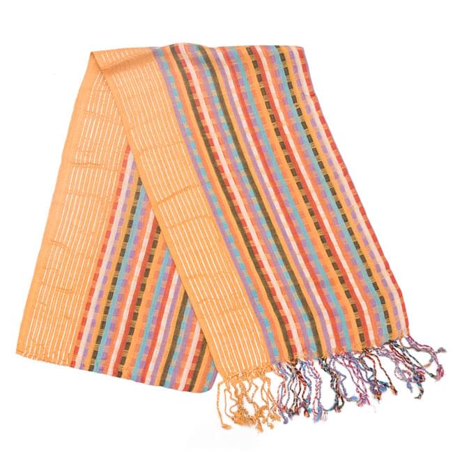 銀糸入りスカーフ - 薄オレンジ系の写真