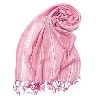 カラフルストライプスカーフ- - 薄ピンク系の商品写真
