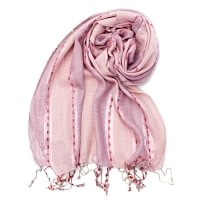 カラフルストライプスカーフ- - 薄ピンク系の商品写真