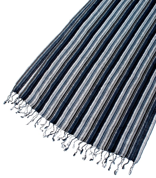 カラフルストライプスカーフ- - 黒×白×グレー系 3 - 拡大写真です
