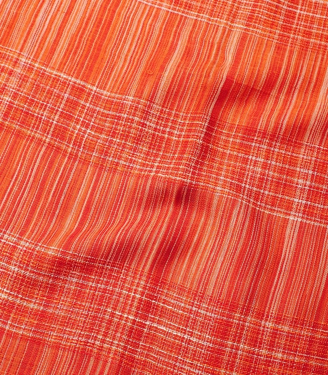 カラフルストライプスカーフ- - オレンジ系 4 - 色彩豊かなインドらしい綺麗な生地です