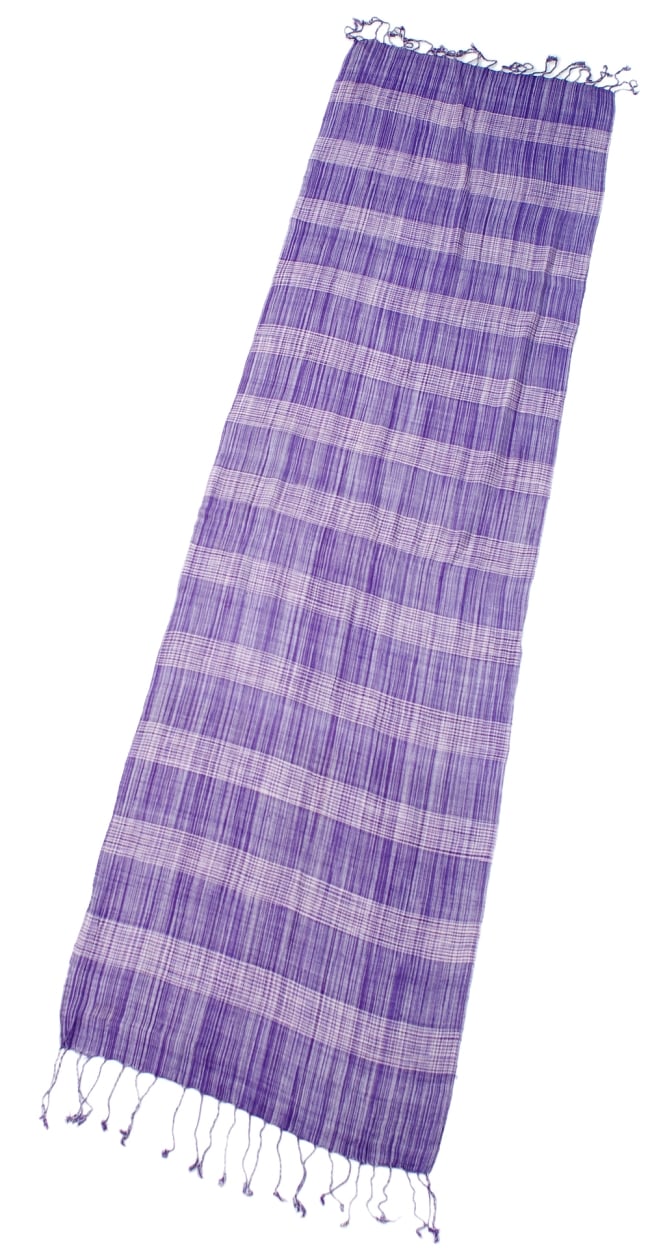 カラフルストライプスカーフ- - 紫系 2 - 全体写真です
