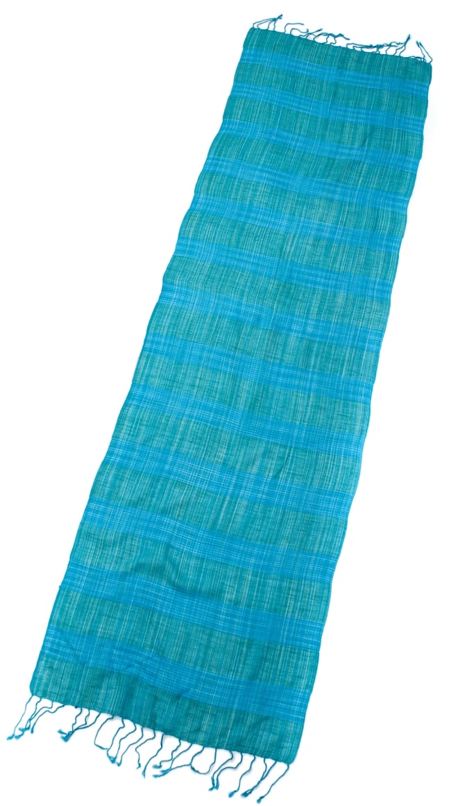 カラフルストライプスカーフ- - 青緑系 2 - 全体写真です