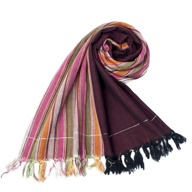 ボーダーストライプストール〔180cm×96cm〕 5 - ドレープに現れる陰影が美しいです。