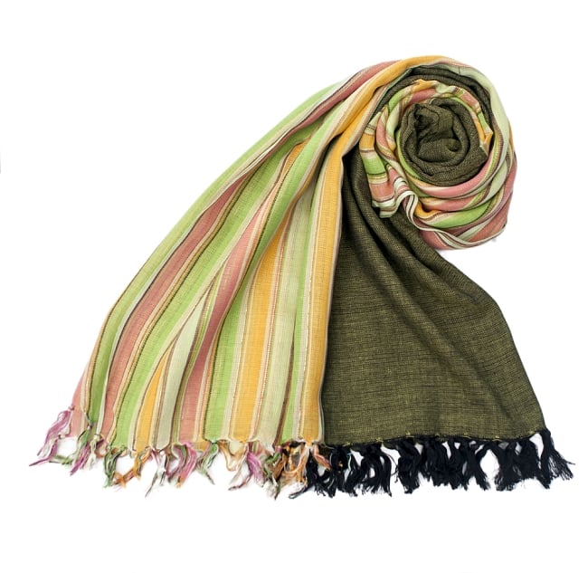 ボーダーストライプストール〔180cm×96cm〕 5 - ドレープに現れる陰影が美しいです。