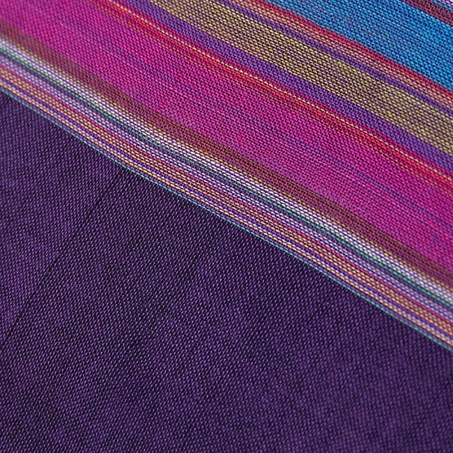 カラフルストライプスカーフ- 紫 3 - 色彩豊かなインドらしい綺麗な生地です