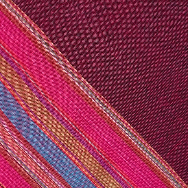 カラフルストライプスカーフ- えんじ 3 - 色彩豊かなインドらしい綺麗な生地です