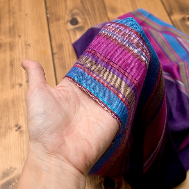 カラフルストライプスカーフ- えんじ 5 - 手にとってみました^^