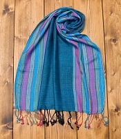 カラフルストライプスカーフ- ブルーの商品写真