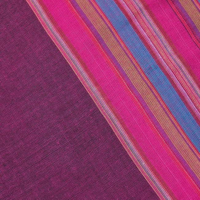 カラフルストライプスカーフ- 赤紫 3 - 色彩豊かなインドらしい綺麗な生地です