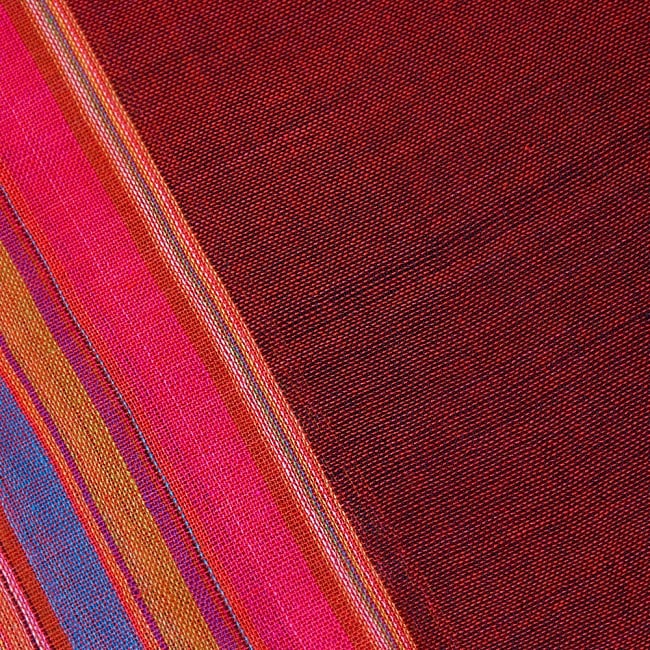 カラフルストライプスカーフ- 赤 3 - 色彩豊かなインドらしい綺麗な生地です
