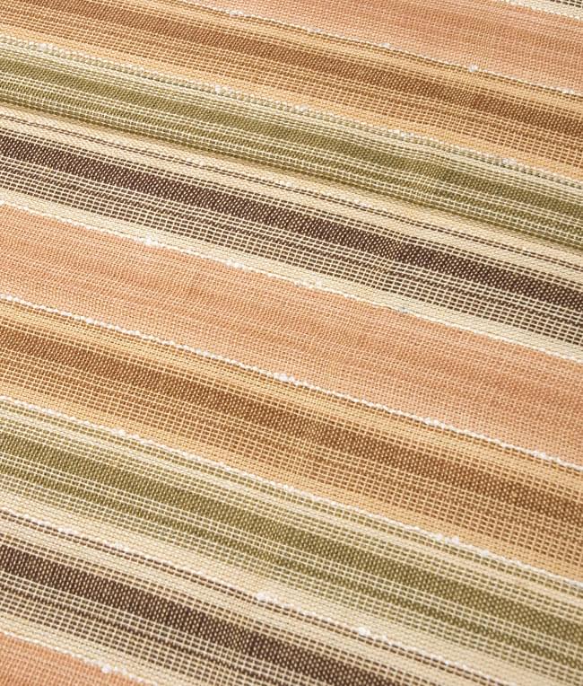 カラフルストライプスカーフ - 薄茶系 3 - 生地を拡大してみました