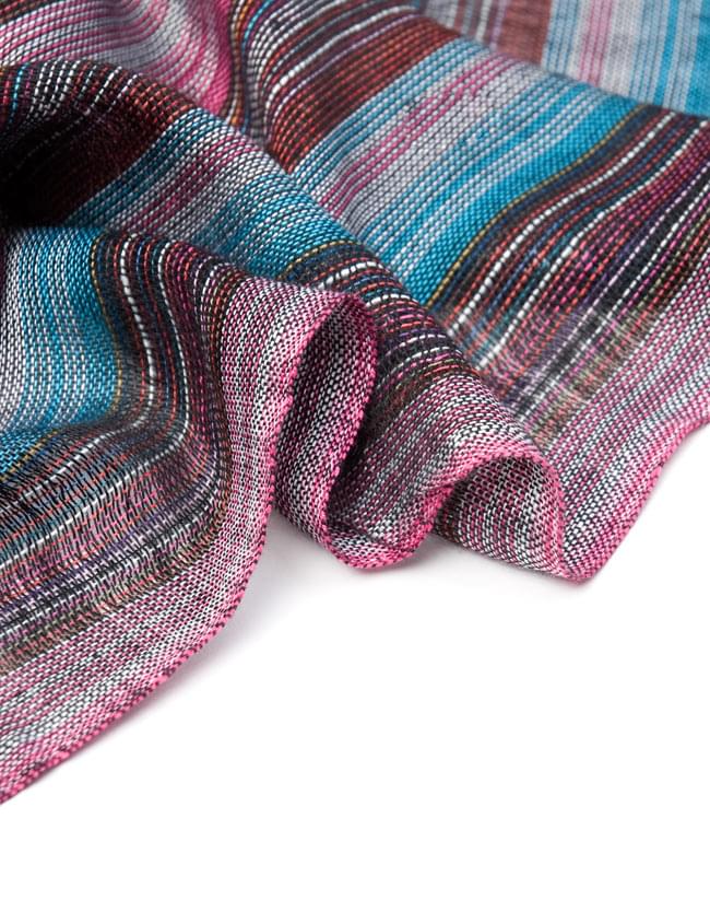 カラフルストライプスカーフ - 紫系 3 - とても柔らかいビスコース素材です。