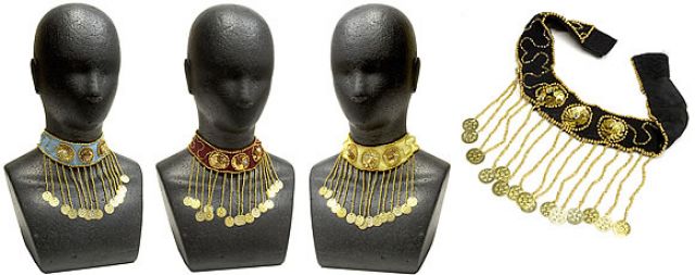 ベリーダンス用装飾チョーカー【ライトイエロー】の上部写真説明