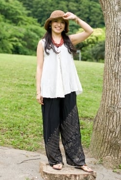 さらさら素材のシンプルリラックスパンツ - サブ2