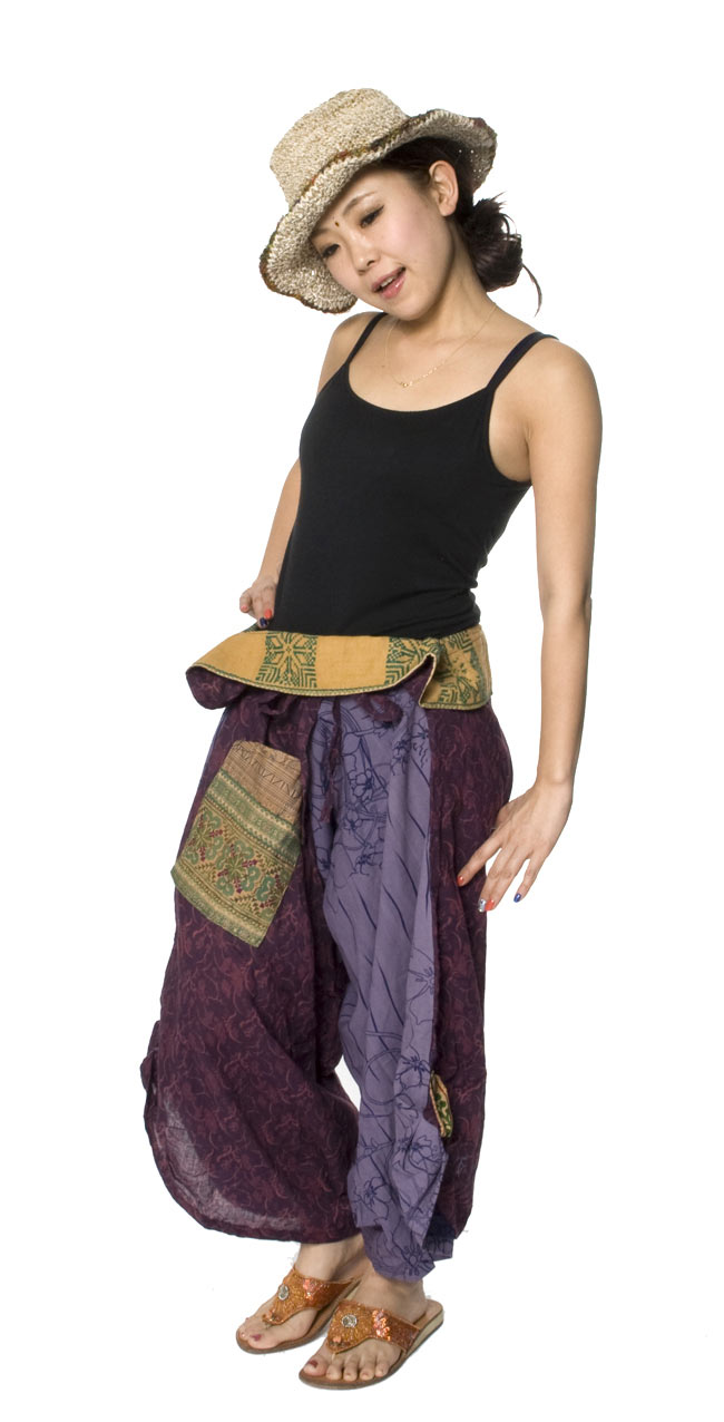 モン族サルエルパンツA7 楽天市場】サルエルパンツ 刺繍ポケット付き