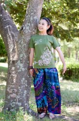 タイダイレーヨンリラックスパンツ　【ネイビー系】の商品写真