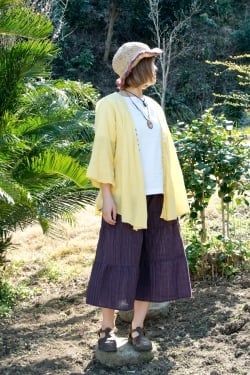 コットン素材のティアードフレアパンツ【ミディアム丈】 - サブ2