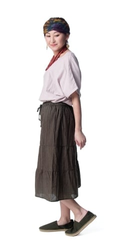 コットン素材のティアードフレアパンツ【ミディアム丈】 - サブ4