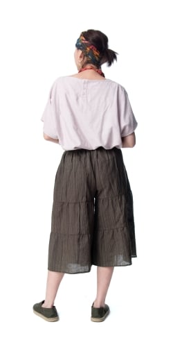 コットン素材のティアードフレアパンツ【ミディアム丈】 - サブ5