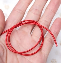 牛革紐 切り売り - 太さ:2mm〔赤〕 - サブ4