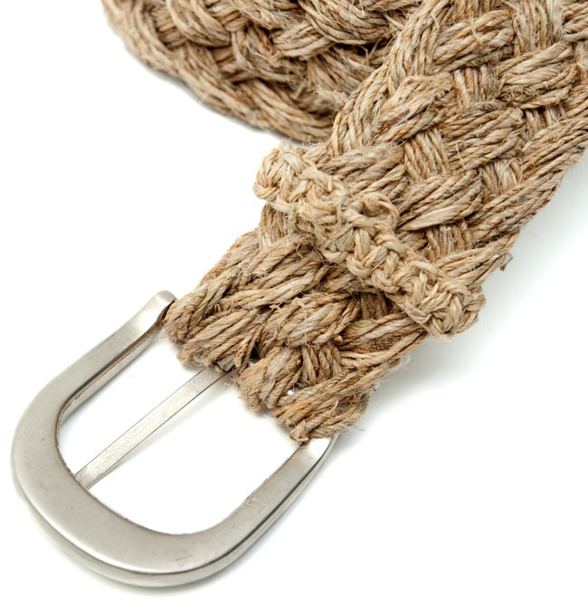 ワイルドヘンプの手作りベルト 2 - バックル部分の写真です。