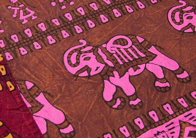 ペイントコットンタイパンツ 茶×紺系 5 - 生地をアップにしてみました。