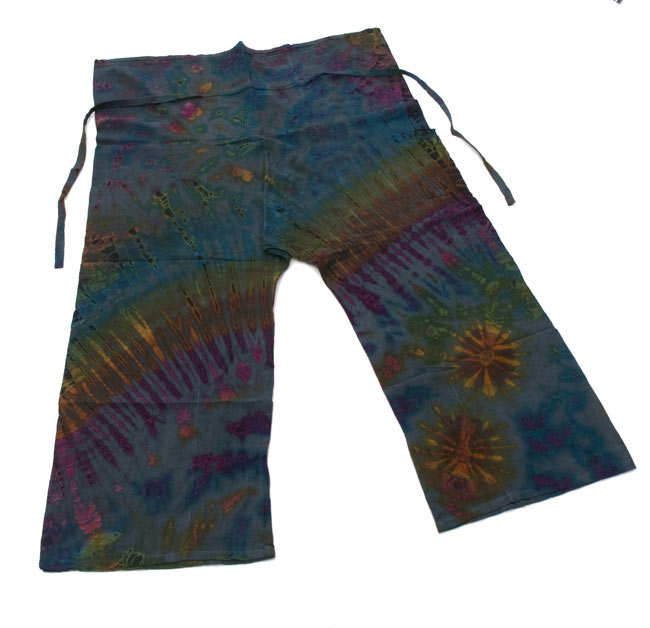 タイダイコットンタイパンツ-シワ加工【ロング】グレーベース系の写真