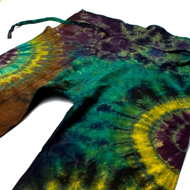 タイダイコットンタイパンツ 【ロング】 グリーン×パープル系 2 - しっかり作られているのでがんがん着れますよ。