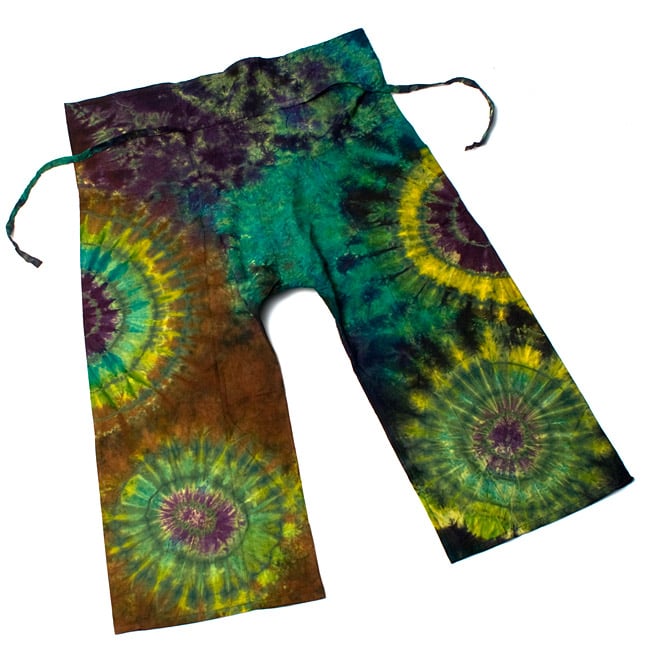 タイダイコットンタイパンツ 【ロング】 グリーン×パープル系の写真