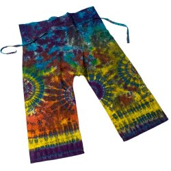 タイダイコットンタイパンツ　【ロング】 イエロー×パープル系の商品写真