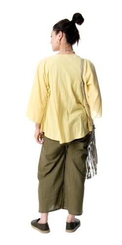 ストライプ織りのコットンタイパンツ - サブ4