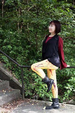 癖になる履き心地 タイダイ染めのストレッチレギンス パンツ - サブ4