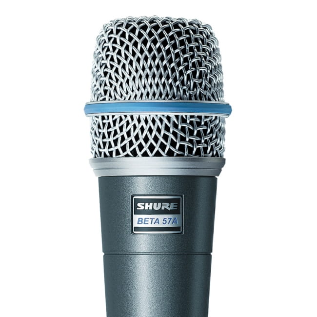 Shure BETA 57A 楽器用マイク - PA用マイク[レンタル]の写真1枚目です。高精度な楽器用マイク BETA 57A です。マイク,Shure,イベント,レンタル,PA機材,PA機器