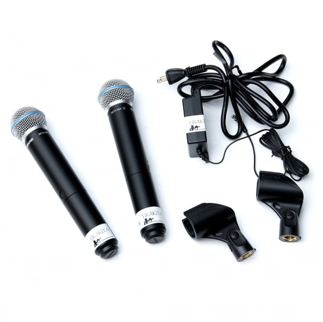 ワイヤレスマイク 完璧セット - Shure BLX288 / PG58 / CVL-B/C-TQG / WH20TQG / BLX1[レンタル] 6 - マイク2本、電源、マイクホルダー2つ、ラベリアマイク2本、ヘッドセットマイク、受信機が付属しています